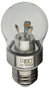 LED A14 Bulb, E26 Base, Dimmable, Clear Lens, 1.5W, Halogen White, IP65